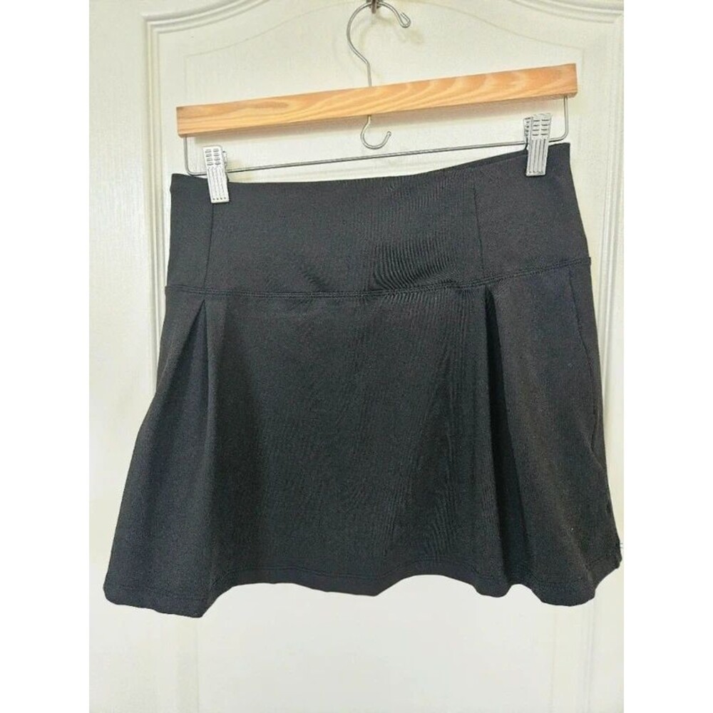Black Athletic Tennis Skort Built-In Shorts Pockets Golf Pickleball - Size L